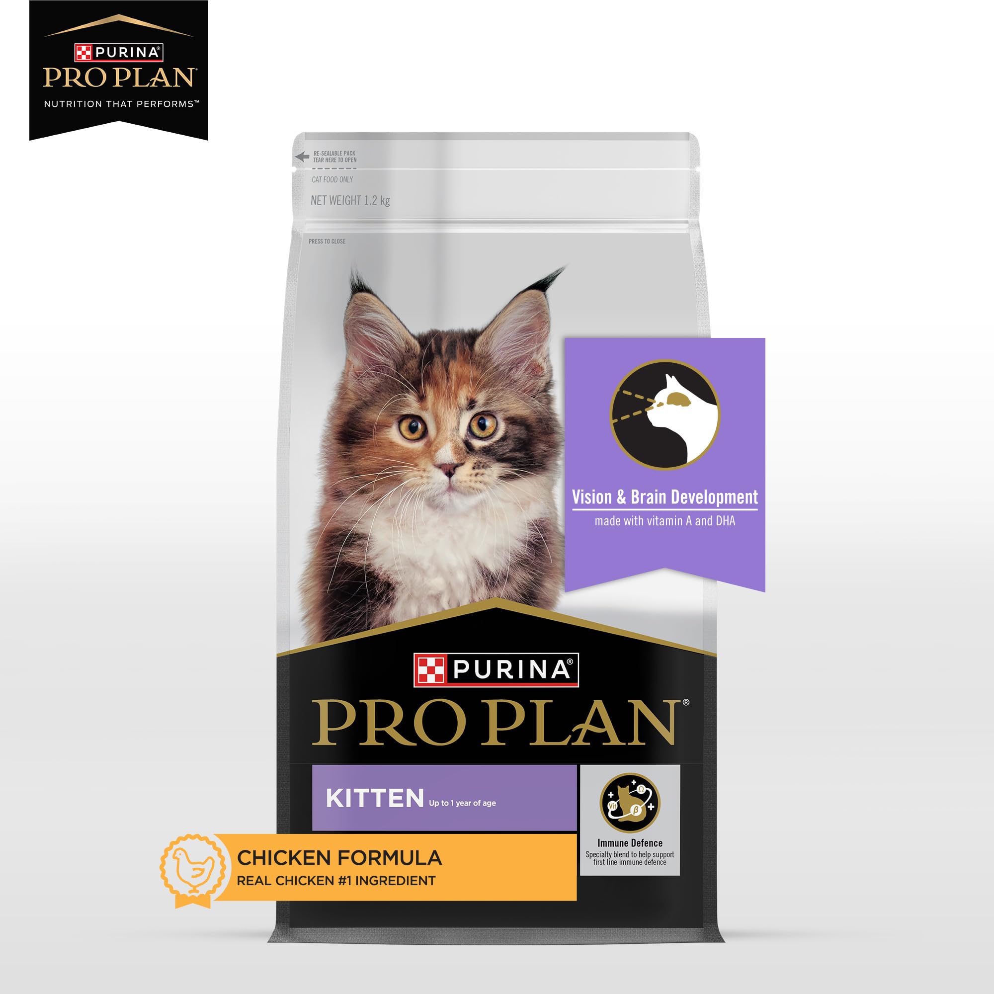 PURINA PRO PLAN KITTEN 子猫用 85g×12袋 4箱セット Buy Purina Pro Plan Kitten Dry Food with Chicken, 1.2kg Pack